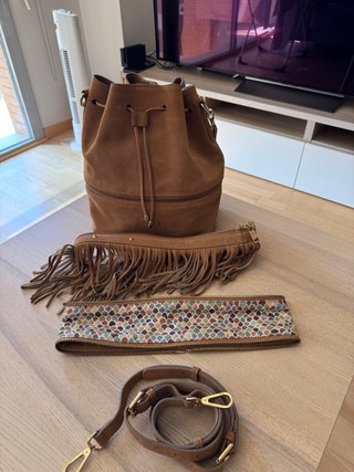 Mochila bombonera Horia Piel Marrón Cremallera