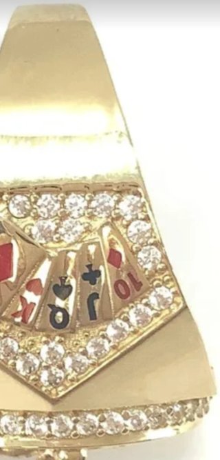 Anillo de oro con dados y ruleta