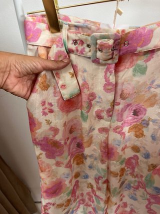 Conjunto top y pantalón flores lino
