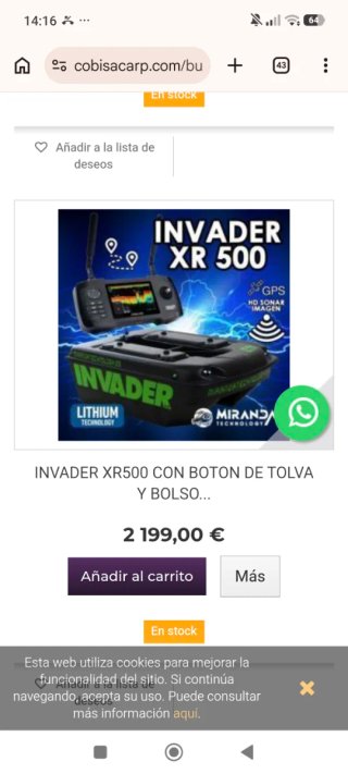 Barco Cebador Invader XR500