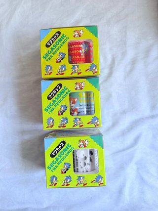 3 Tazas Sonic Vintage 1992 SEGA Nuevas