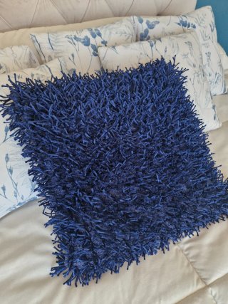 Cojín decorativo azul