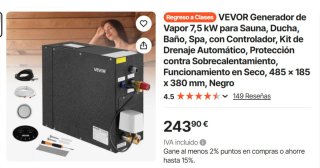 Generador de vapor 7.5kw para sauna/spa