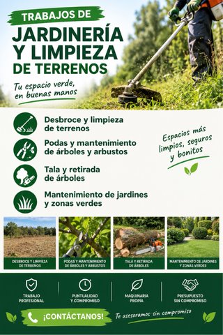 Desbroce, podas y mantenimiento de jardines