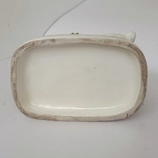 Scultura antica bambina con cigni firmata Mollica
