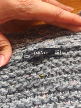 Cárdigan Zara Gris Talla M