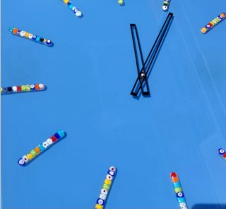 Orologio da parete in vetro cristallo blu zaffiro