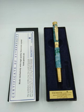 Penna stilografica Hachette Swarovski placcata oro