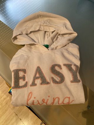 Sudadera Benetton rosa muy clarito