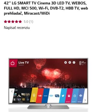 LG 42 Smart TV LED 3D WEBOS
