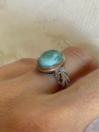 Anillo Plata Larimar Ajustable