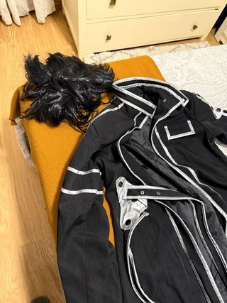 Vestido Anime Kirito Espadachín Negro + Peluca