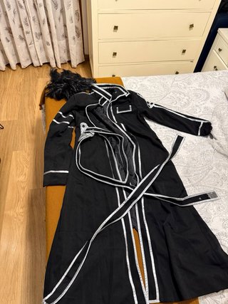 Vestido Anime Kirito Espadachín Negro + Peluca