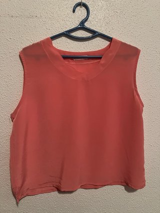 Blusa coral sin mangas Talla M