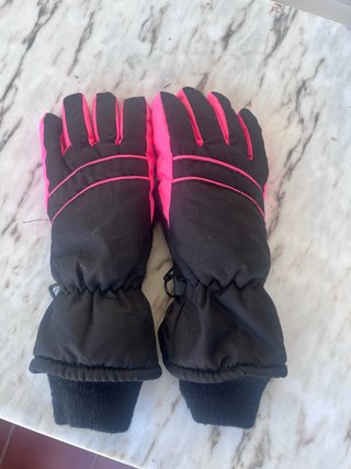 Guantes de Nieve Niña Negro y Rosa