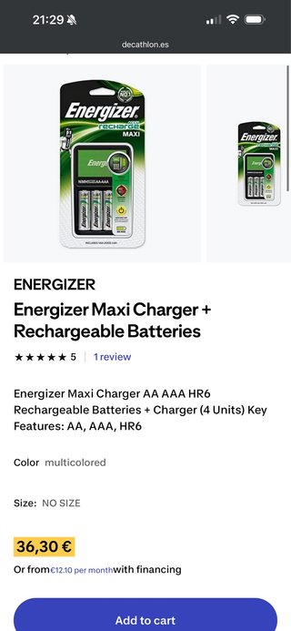 Cargador Energizer Maxi + Pilas Recargables
