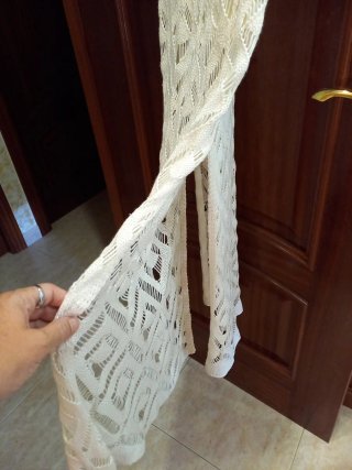 Vestido largo de crochet blanco