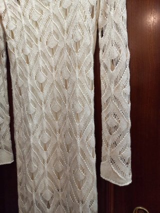 Vestido largo de crochet blanco