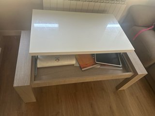 Mesa de Salón Blanca y Madera 120x60