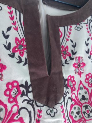 Vestido Blanco bordado XL