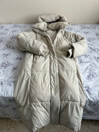 Chaqueta larga Pull&Bear beige Talla XS
