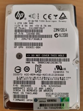 Disco Duro HP SAS 2TB EG1200FDNJT