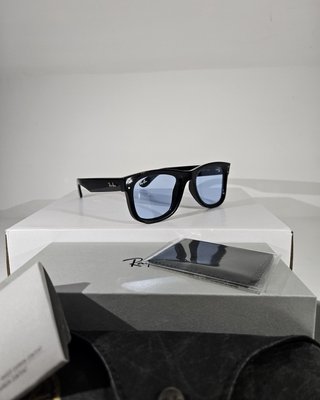 Occhiali Ray Ban Wayfarer Reverse Neri Lenti Blu