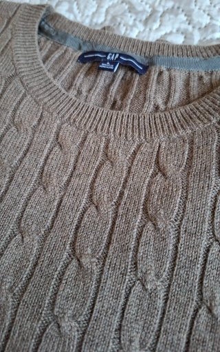 Jersey GAP Hombre Talla L Cable Knit Marrón