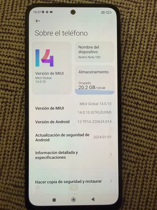 Redmi Note 10S M2101K78NY Azul/Gris