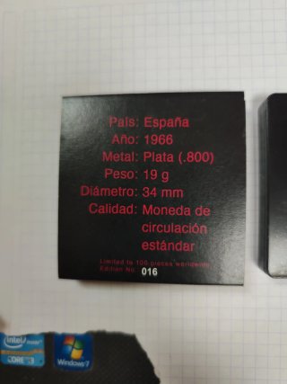 Moneda 100 PTAS plata francisco Franco año 1966