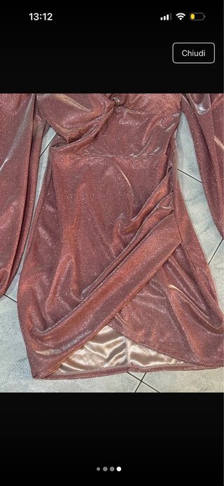 Vestito donna glitter oro/rosa taglia unica