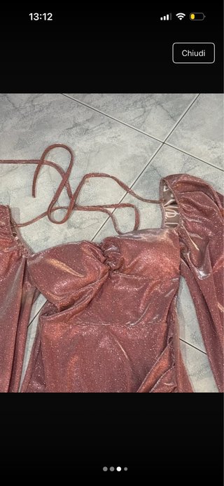 Vestito donna glitter oro/rosa taglia unica