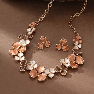 Conjunto de esmalte: anillo, collar y pendientes