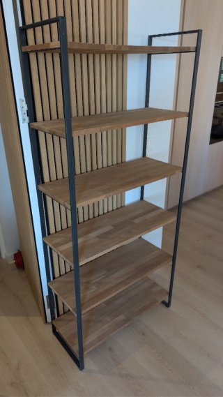Scaffale in legno teak e metallo