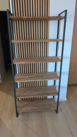 Scaffale in legno teak e metallo