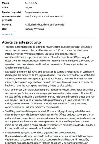 Extractor de Zumos y Verduras