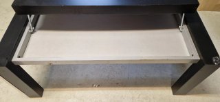 Mesa de centro elevable madera y cristal