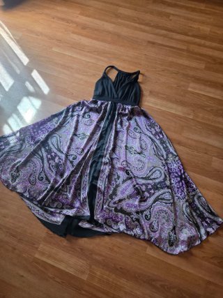 Vestido hippie negro y morado