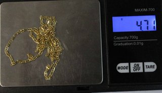 Cadena de oro de 18K. Peso: 4.71 gr.
