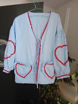 Blusa Mango Talla M  Azul y Rojo
