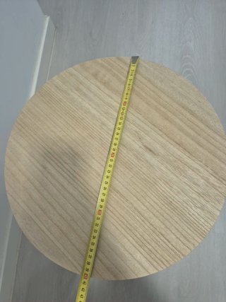 Mesa auxiliar redonda industrial madera y metal