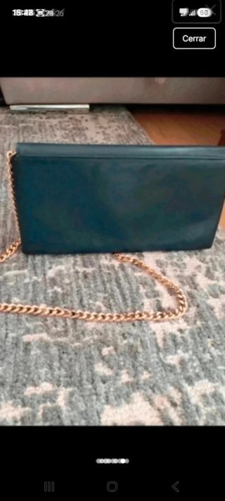 Bolso vintage azul marino cadena dorada