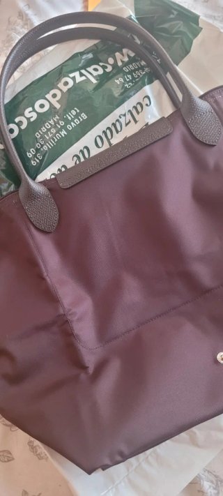 Bolso estilo Longchamp marron oscuro