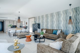 Sofá modular y sillón tela