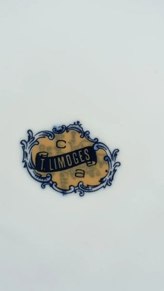 Plato Llano Vintage T. Limoges Porcelana y Oro