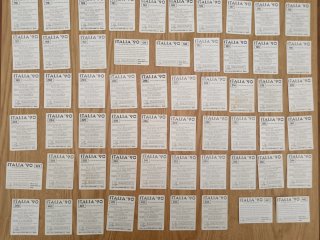 84 cromos diferentes Mundial Italia 90 sin pegar