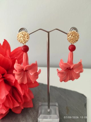 Conjunto Flamenca Flores Coral