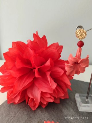 Conjunto Flamenca Flores Coral