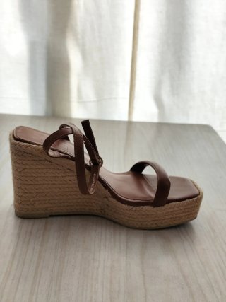 Sandalias cuña Mango T.37 Marrón