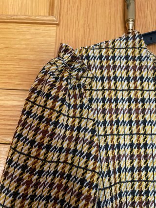 Vestido pata de gallo marrón y amarillo